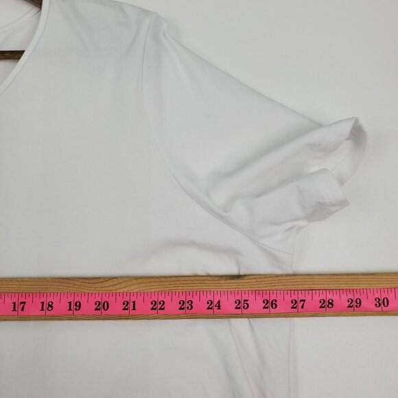 Catherines White Scoop Neck T-Shirt Womens Plus Size 2X Short Sleeve Casual - Picture 13 of 14
